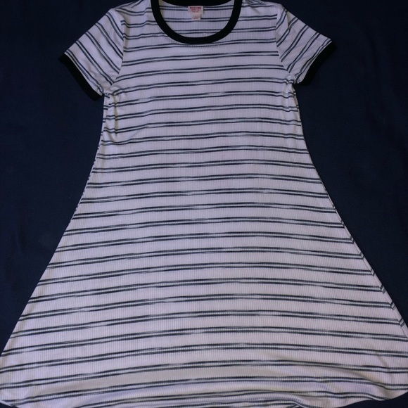 Dresses & Skirts - White and Blue striped T-shirt dress